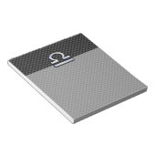 炭素繊維〔占星術の〕十二宮図上のライブラリプリント ノートパッド (アングル)