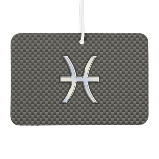 炭素繊維〔占星術の〕十二宮図上の魚座スタイル カーエアーフレッシュナー (正面)