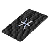 炭素繊維〔占星術の〕十二宮図上の魚座プリント マグネット (左側)