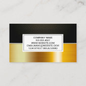 炭素繊維 | 金ゴールドメタリックカラーブロック 名刺 (裏面)