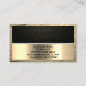 炭素繊維 | 金ゴールド金属 | フレーム入りにしましょう 名刺 (裏面)