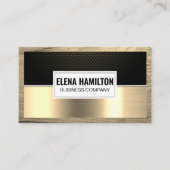 炭素繊維 | 金ゴールド金属 | フレーム入りにしましょう 名刺 (正面)