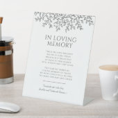 炭結婚灰色の葉モノグラム愛メモリ 台座サイン (インサイチュ)