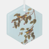 炭酸入りウグイス小鳥 ガラスオーナメント (正面)