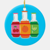 炭酸水のボトル セラミックオーナメント (裏面)