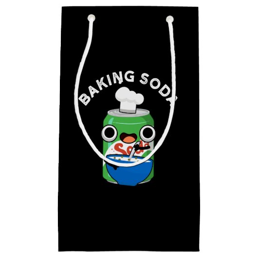 炭酸水のユーモアあふれるポン プリント ダークBG スモールペーパーバッグ (正面)