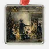 炭鉱作業員の小屋のインテリア メタルオーナメント (正面)