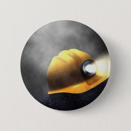 炭鉱作業員の帽子 缶バッジ (正面)