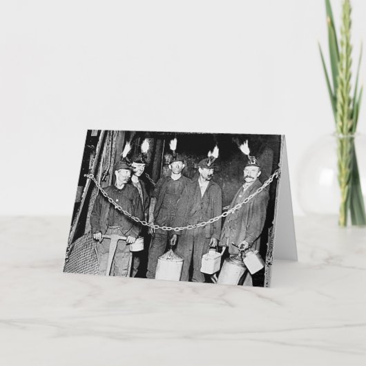 炭鉱作業員-挨拶状 カード (正面)