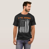 炭鉱労働者旗ツールアメリカ採鉱鉱山労働者 Tシャツ (正面フル)