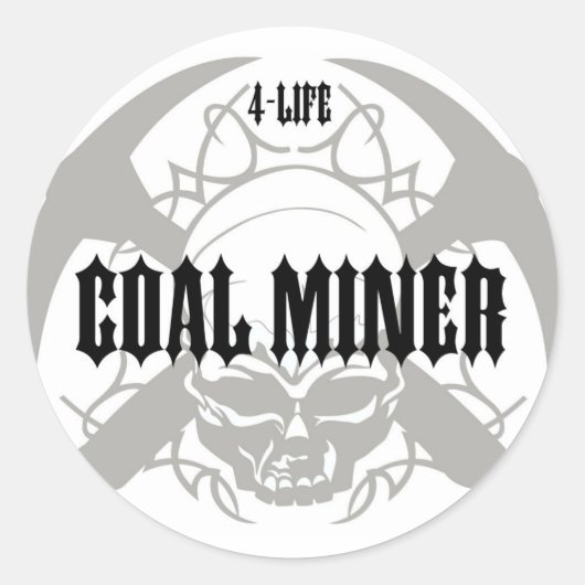 炭鉱労働者4LIFE ラウンドシール (正面)