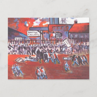 炭鉱夫が1984年頃に襲い掛かる ポストカード