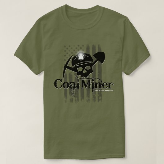 炭鉱夫のドクロ Tシャツ (デザイン正面)