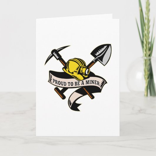 炭鉱夫の帽子のシャベルスペードのピッカックススクロール カード (正面)
