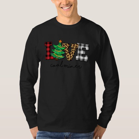 炭鉱夫ラブクリスマスファミリーパジャマスファミリーSq Tシャツ (正面)