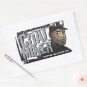 炭鉱夫 長方形シール (封筒)