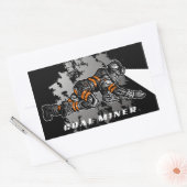 炭鉱夫 長方形シール (封筒)