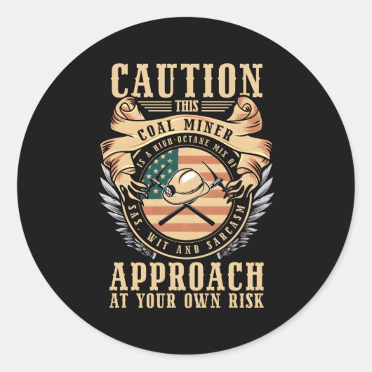 炭鉱炭鉱炭鉱夫 ラウンドシール (正面)