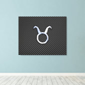 炭〔占星術の〕十二宮図上タウラスプリント キャンバスプリント (インサイチュ (ウッドフロア))