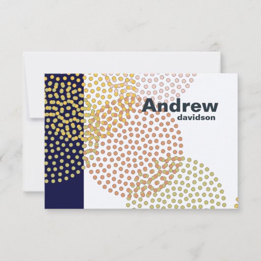 点々のあるな円のパーソナライズなノート サンキューカード (正面)