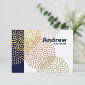 点々のあるな円のパーソナライズなノート サンキューカード (スタンド正面)