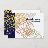 点々のあるな円のパーソナライズなノート サンキューカード (正面/裏面)