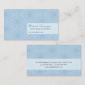 点々のあるな花びらの淡いブルーの名刺 名刺 (正面/裏面)