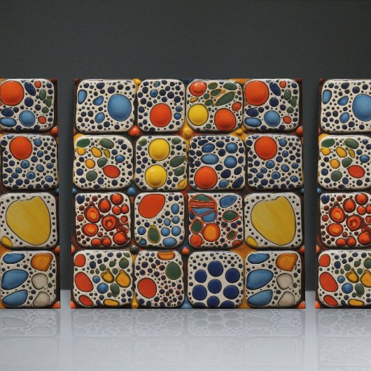 点々のあるフェイクレリーフ、 浮き彫りグコンテンポラリーラージホームデコール タイル