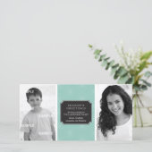 点々のあるフローラフレームフォトカード シーズンカード (スタンド正面)