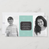 点々のあるフローラフレームフォトカード シーズンカード (正面)