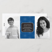 点々のあるフローラフレームフォトカード シーズンカード (正面/裏面)