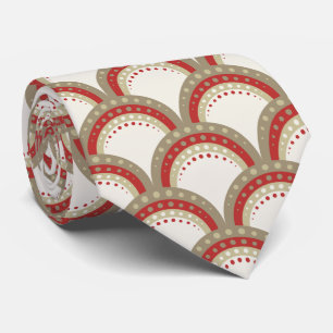 点々のあるホタテ、紅葉、クリーム、さび、日焼け ネクタイ