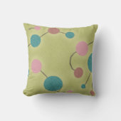 点々のあるレトロユニバースグリーン クッション (正面)