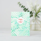 点々のある線の緑のパターン復活祭カード シーズンカード (スタンド正面)