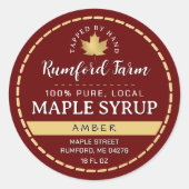 点々のある縁ど金ゴールド板メープル伝統的シロップ ラウンドシール (正面)