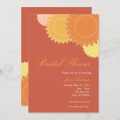 点々のある花-オレンジ、黄 招待状 (正面/裏面)