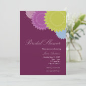 点々のある花-紫、緑、青 招待状 (スタンド正面)