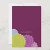 点々のある花-紫、緑、青 招待状 (裏面)