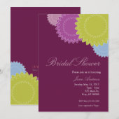 点々のある花-紫、緑、青 招待状 (正面/裏面)
