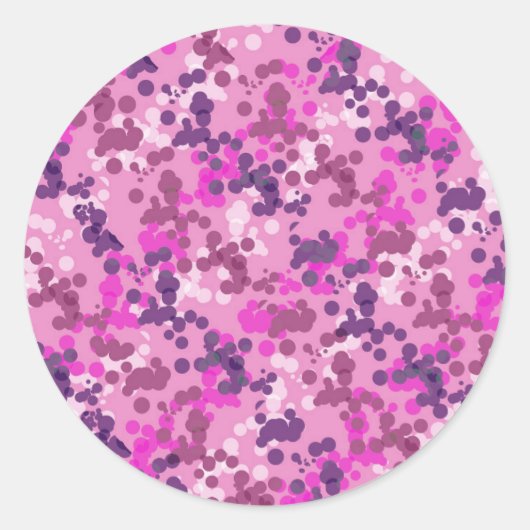 点々のある迷彩柄 ラウンドシール (正面)