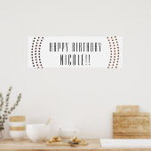 点々のある金ゴールド円ドットモダンパーティーバナー ポスター (キッチン)