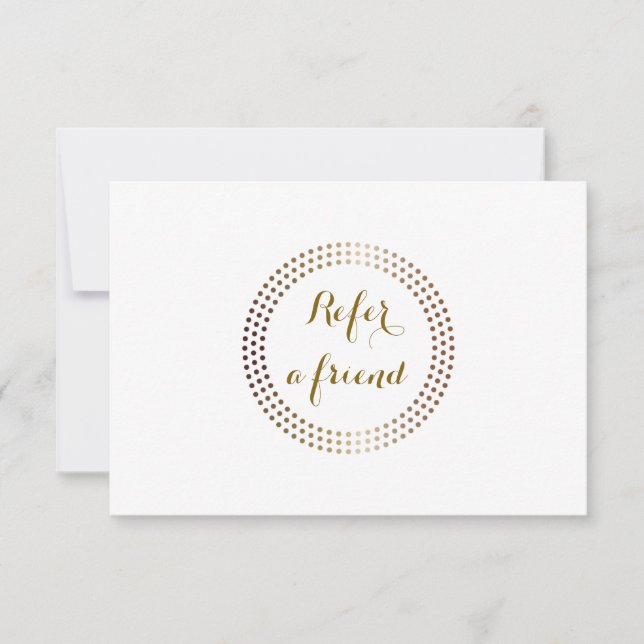 点々のある金ゴールド円モダンドット紹介カード (正面)