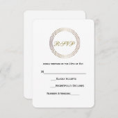 点々のある金ゴールド円モダンドット結婚式RSVPカード 出欠カード (正面/裏面)