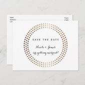 点々のある金ゴールド円モダン日付はがきを保存 案内ポストカード (正面/裏面)