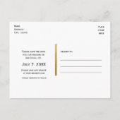 点々のある金ゴールド円モダン日付はがきを保存 案内ポストカード (裏面)