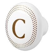 点々のある金ゴールド円モダン点グラムデコール セラミックノブ (右)