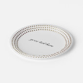 点々のある金ゴールド円モダン点パーティープレート ペーパープレート (アングル)