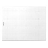 点々のある |お客様の名前企業ののミニマルなブラック ノートパッド (正面)