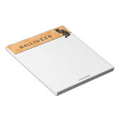 点々のある |ハロウィーンブラックキャットフォトオレンジグランジ ノートパッド (アングル)