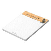 点々のある |ハロウィーンブラックキャットフォトオレンジグランジ ノートパッド (回転)